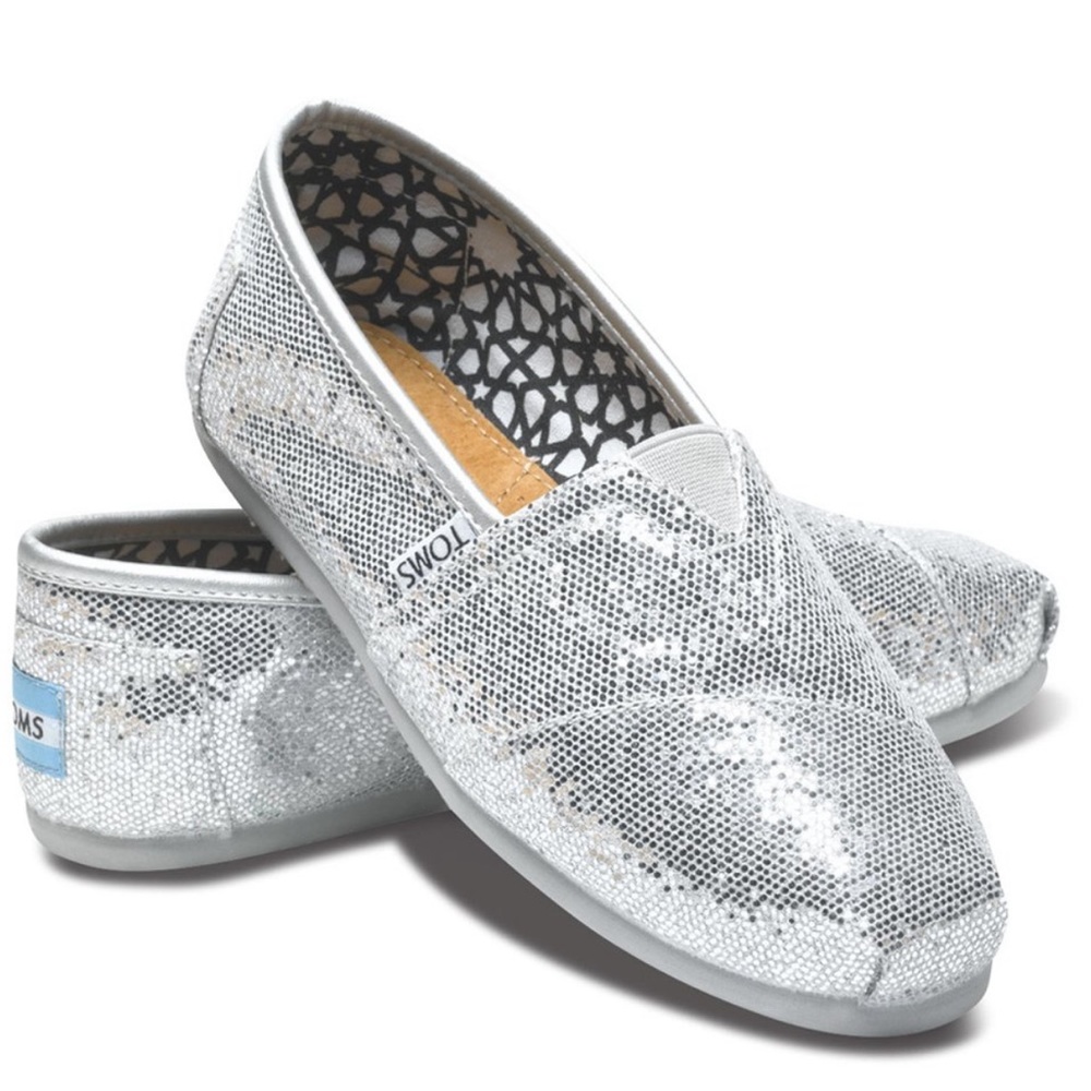 Tom’s Silver Glitter Alpargata - Brand new without tags or box. Size 7
